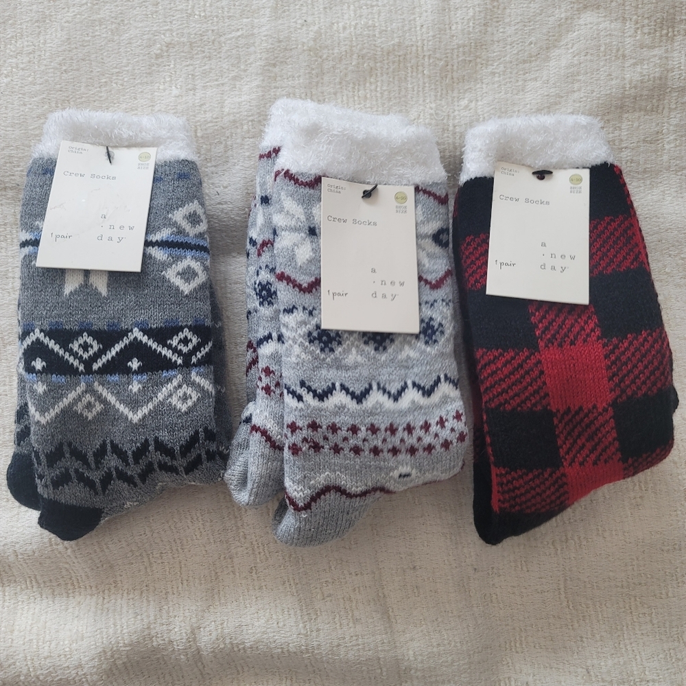*BUNDLE* A New Day Cozy Crew Socks - Mixed Patterns